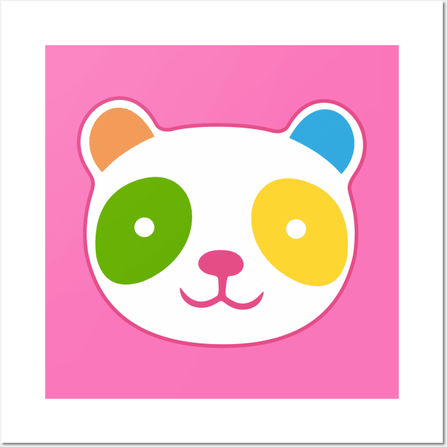 Rainbow Panda Wall Art by XOOXOO